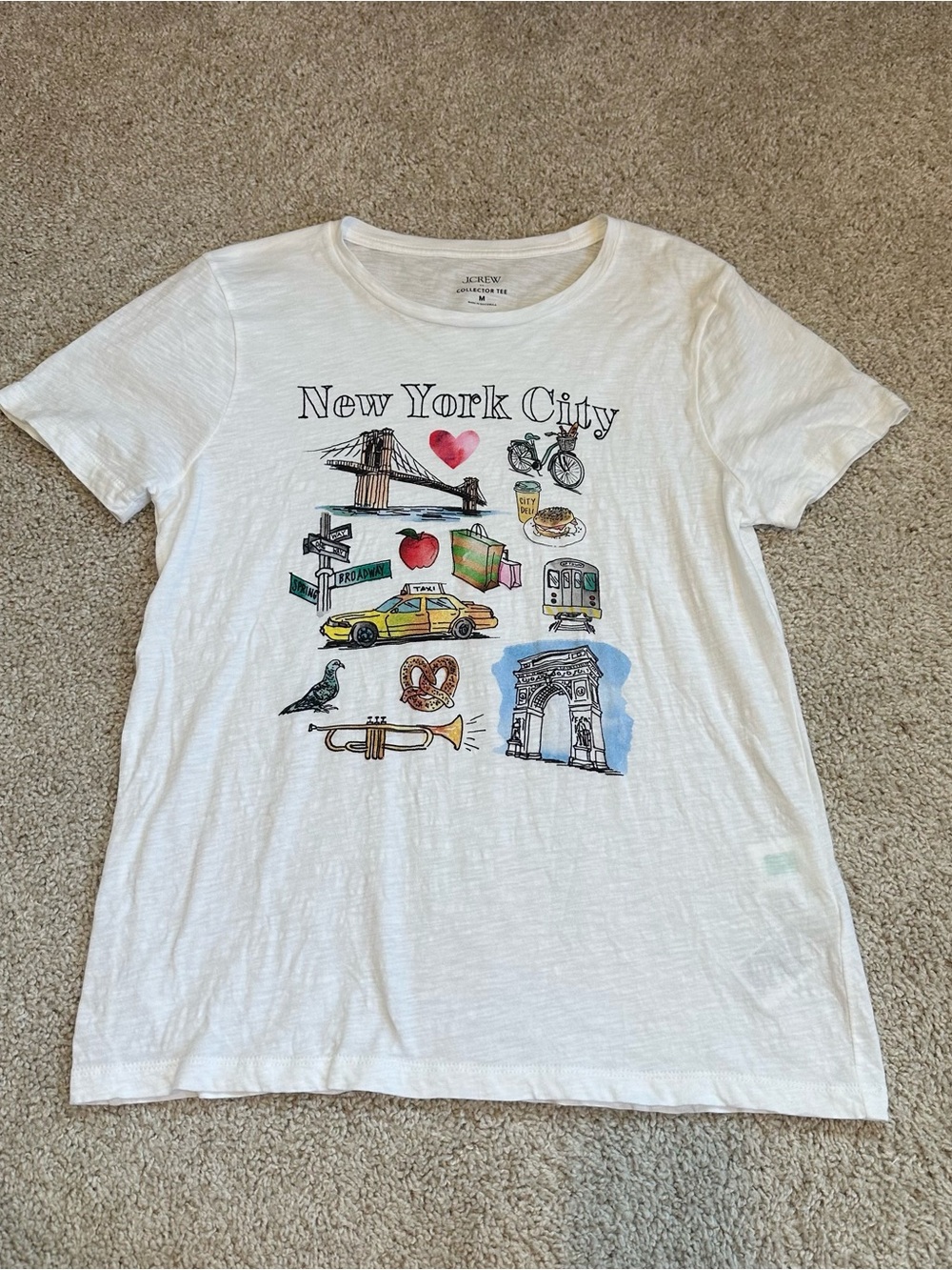J Crew New York City Graphic Collectors Tee CL162 Size M - Picture 1 of 11